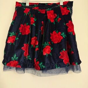 Janie and Jack Red Floral Skater Skirt